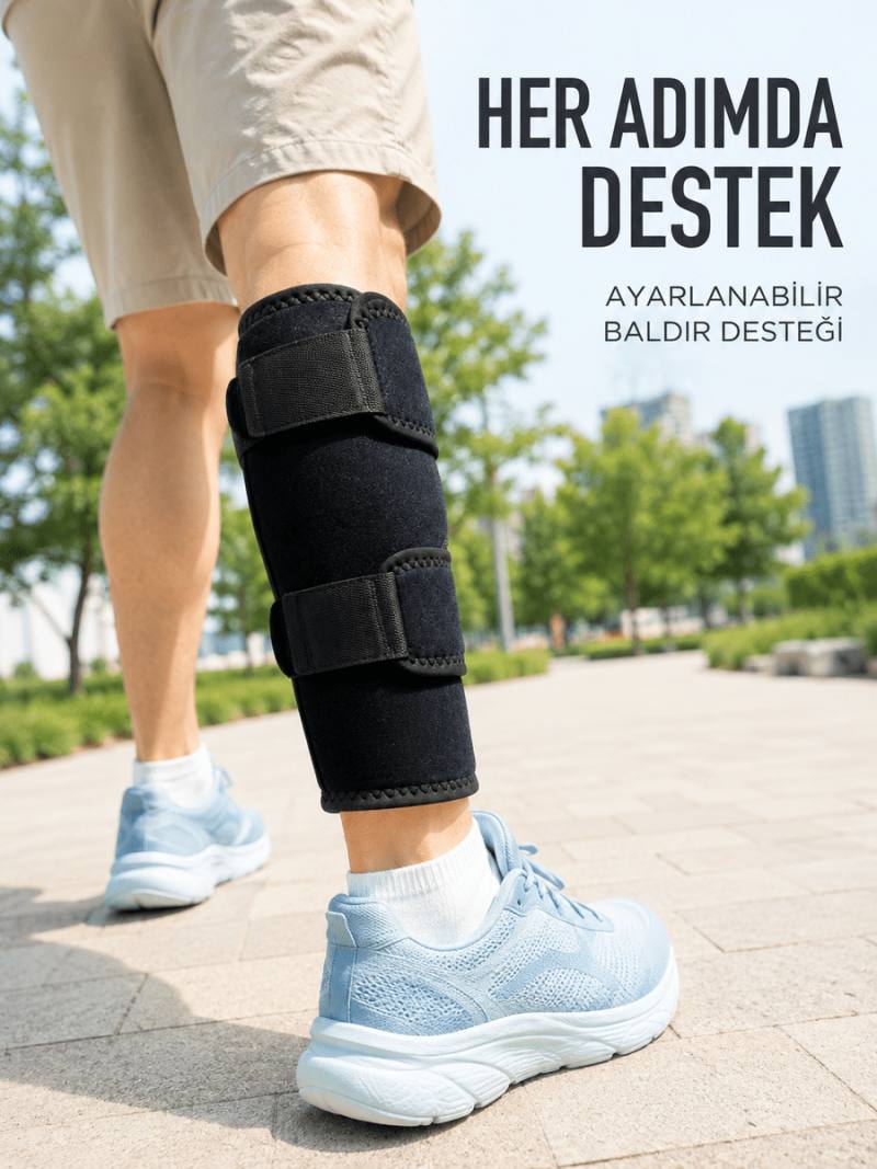 Alt Baldır Destekliği Çift Sabitleme Bantlı Ayarlanabilir Spor Baldırlığı