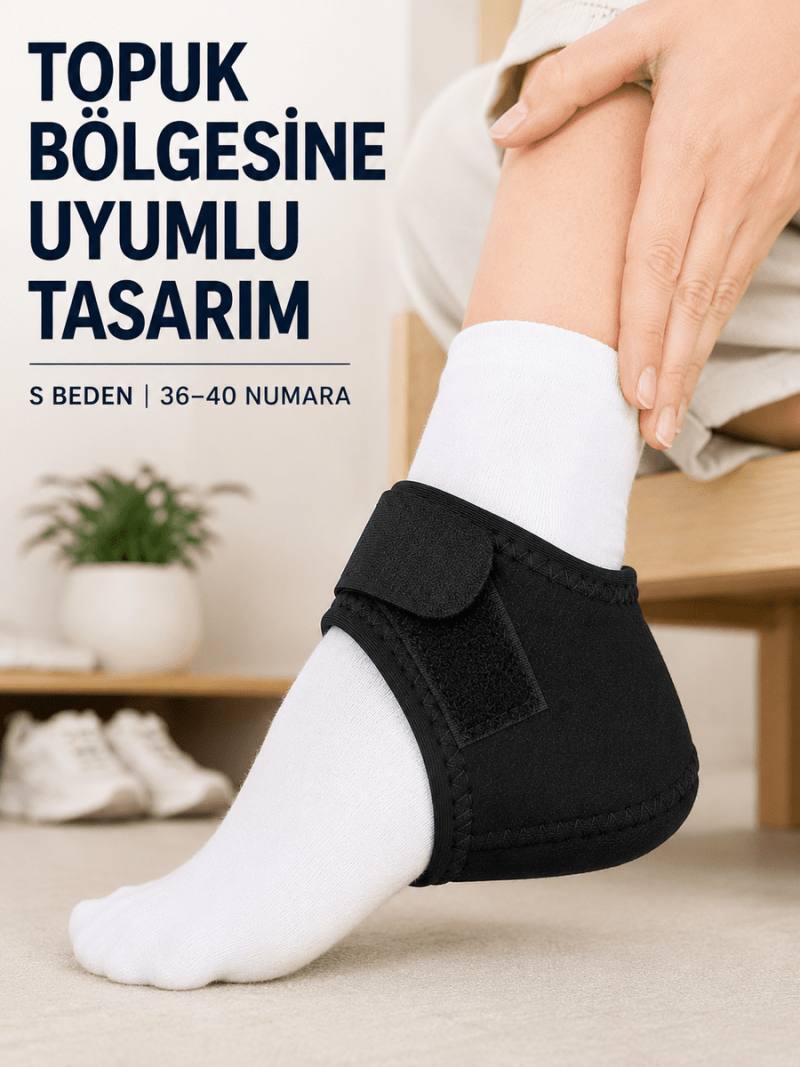 S Beden Topuk Çorabı 36-40 Numara Ayarlanabilir Cırtlı Topuk Destekleyici