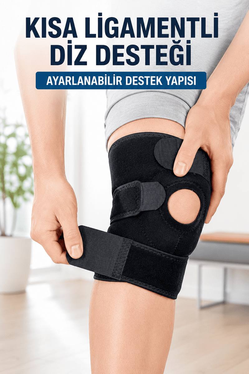 Ayarlanabilir Kısa Ligamentli Dizlik Açık Diz Kapağı Spor ve Günlük Kullanım