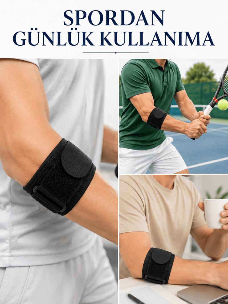 Epikondilit Bandajı Ayarlanabilir Tenisçi ve Golfçü Dirseği Destek Bandı