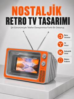 12 İnç Telefon Ekran Büyütücü Retro TV Tasarımlı HD Fresnel Lens Taşınabilir Mobil Ekran Büyütücü