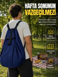 Kamp Seyahat Spor ve Piknik İçin Geniş Hacimli Katlanabilir Omuz Çantası