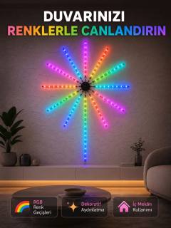 RGB LED Duvar Aydınlatması Telefon Kontrollü Dekoratif Ortam Işığı