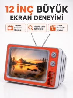 Telefon Ekran Büyütücü 3D HD Lens Retro TV Görünümlü Katlanabilir Mobil Ekran