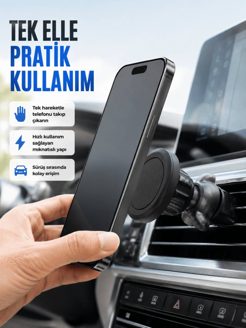 Güçlü Manyetik Araç İçi Telefon Tutucu Universal Telefon Standı