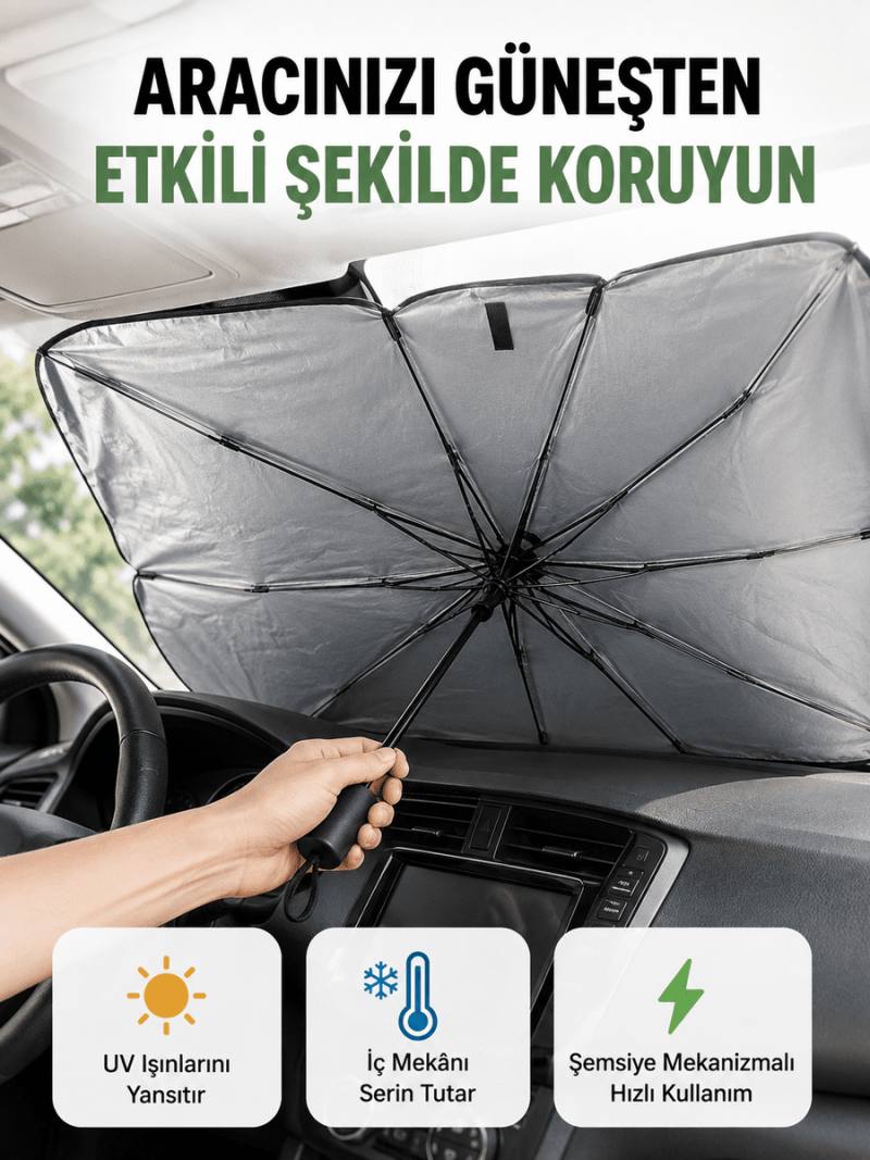 Katlanabilir Oto Güneşlik – Pratik, Dayanıklı, UV Koruyucu Tasarım Yeni Nesil
