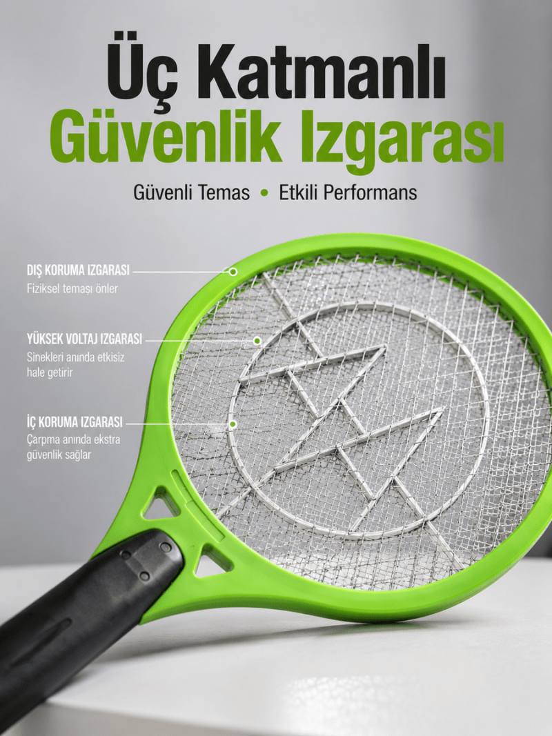 Böcek Önleyici Elektronik Sinek Öldürücü | Üç Katmanlı Güvenlik Izgarası Yeni Nesil