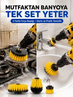 Profesyonel Matkap Ucu Temizlik Fırçası 3’lü Set