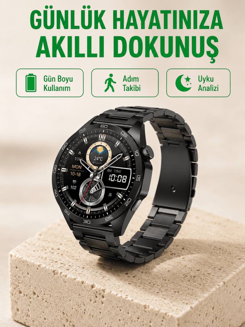 Bluetooth Akıllı Saat – Nabız, Adım Sayar, Uyku Takibi ve Spor Modlarıyla Akıllı Yaşam Asistanı