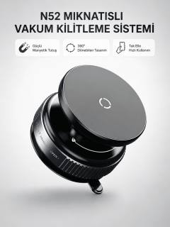 Mıknatıslı Araç Telefon Tutucu Vakum Teknolojili 360° Ayarlanabilir