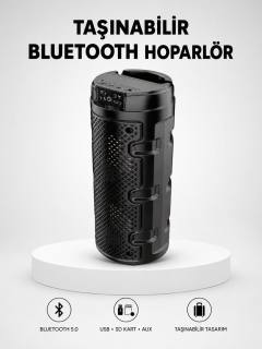Bluetooth 5.0 Kablosuz Hoparlör Çift Sürücülü Yüksek Ses Kalitesi Kompakt Tasarım