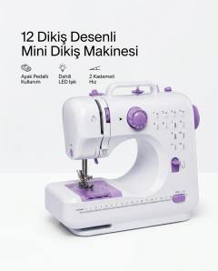 12 Farklı Dikiş Desenli Mini Dikiş Makinesi