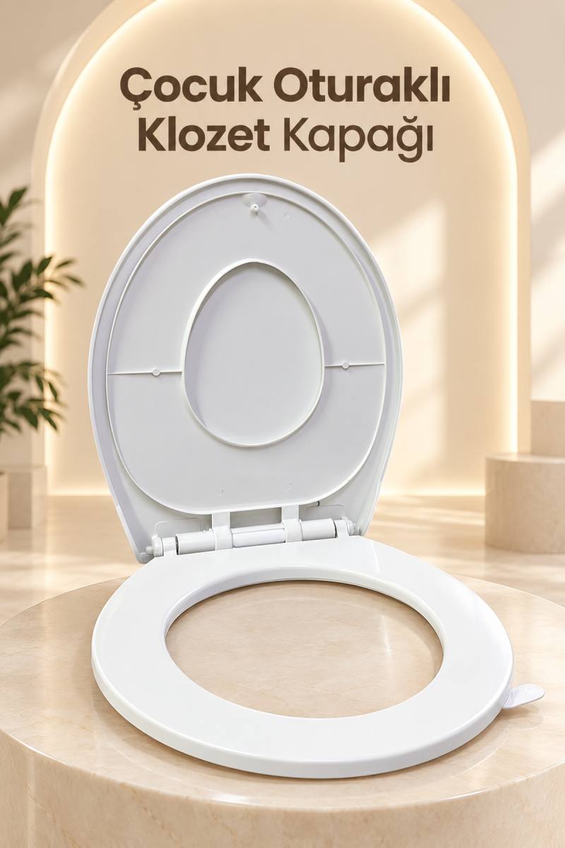 Çocuk Oturağı Entegre Beyaz Aile Klozet Kapağı