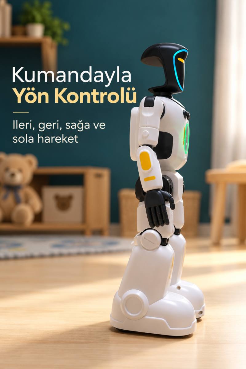 Işıklı Robot Oyuncak Renkli Yüz ve Göğüs Aydınlatmalı