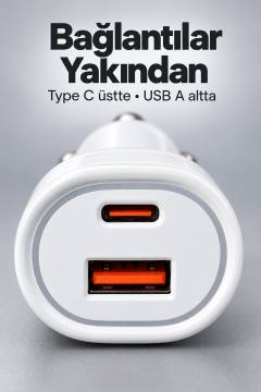 40W Maksimum Güçlü Araç İçi Şarj Cihazı