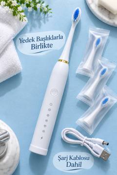 Beyaz Elektrikli Diş Fırçası 500 mAh Bataryalı