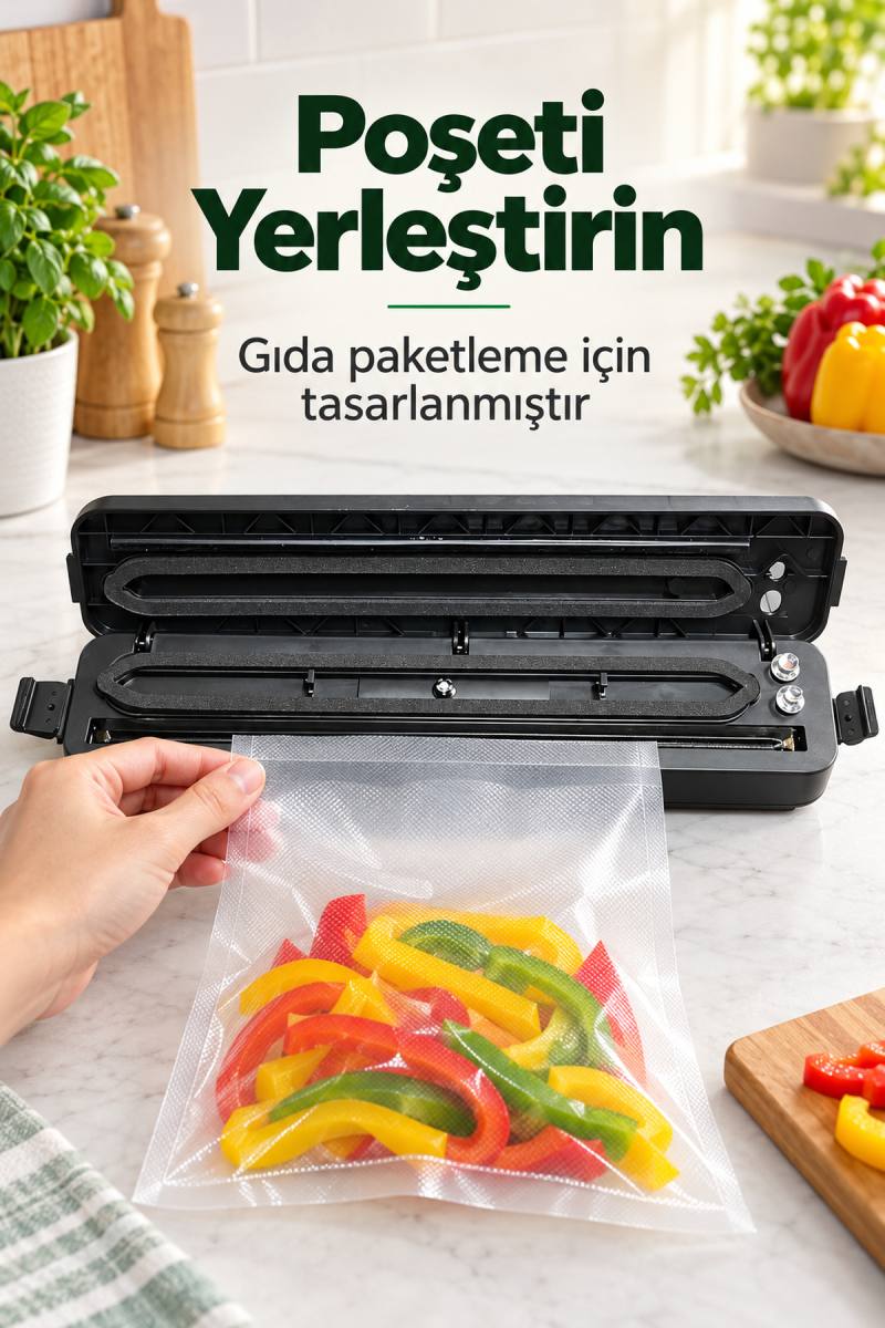 Vakumlu Paketleme Makinesi Basınç Tahliye Valfli Siyah