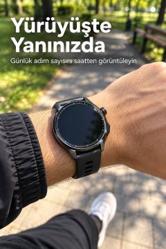 Müzik Kontrolü Özellikli Yuvarlak Ekranlı Şarjlı Akıllı Saat