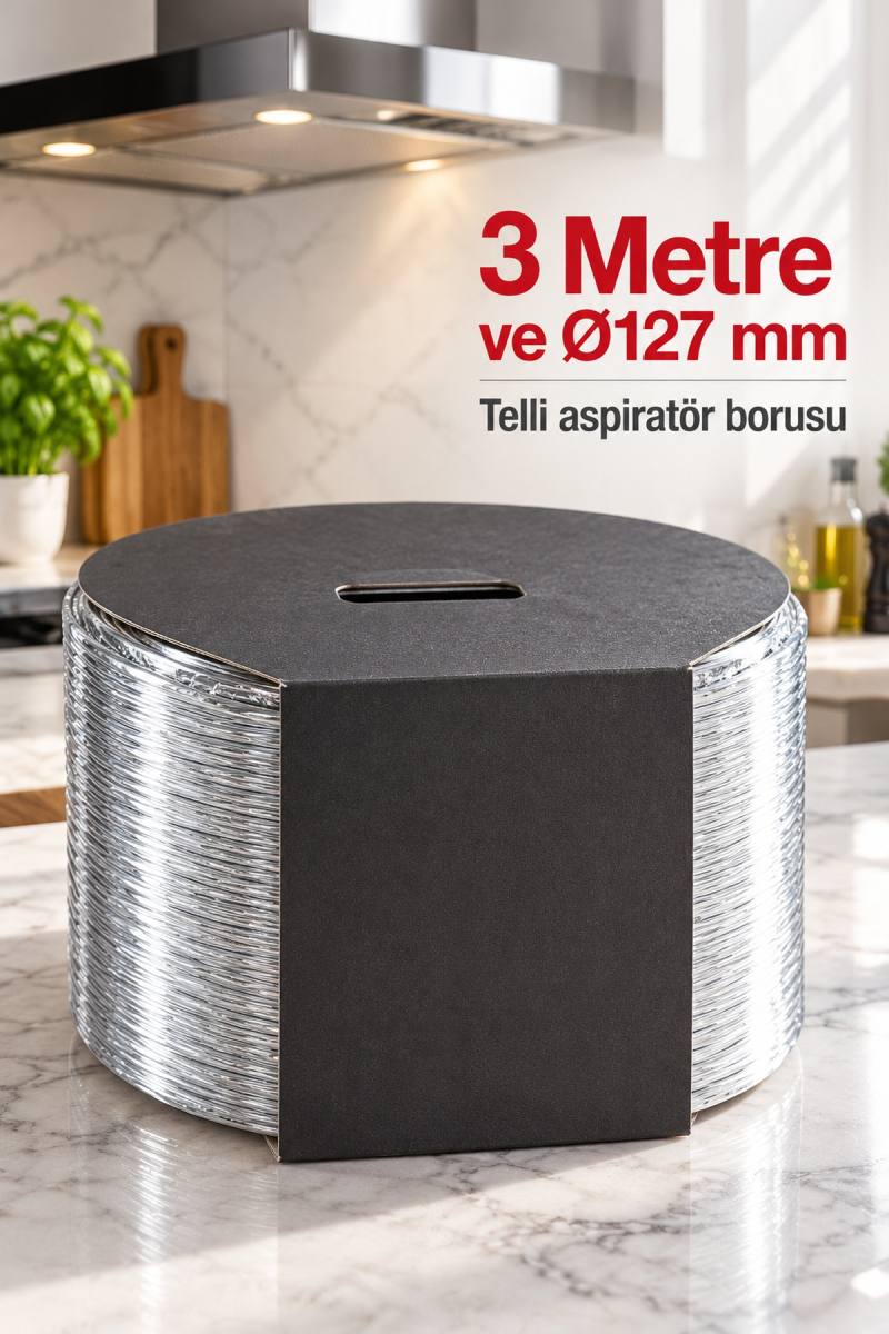 Telli Aspiratör Borusu 3 Metre 127 mm Çap