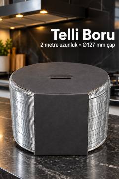 3 Metre Aspiratör Borusu 127 mm Telli Yapı