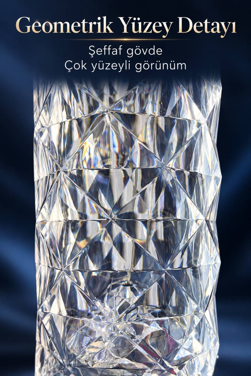 Dekoratif Masa Lambası Üstten Dokunmatik Kontrollü Şarjlı