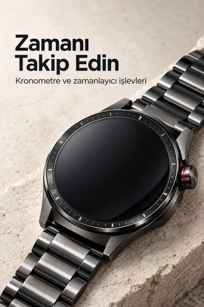 Mesaj Bildirimlerini Görüntüleyen Bluetooth Bağlantılı Şarjlı Akıllı Saat