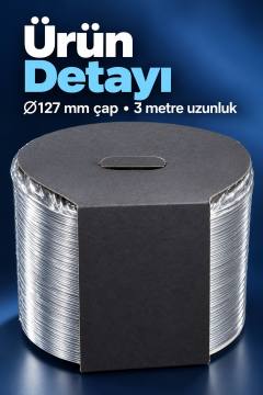 Aspiratör İçin 3 Metre Telli Boru 127 mm