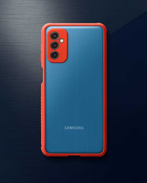 Samsung Galaxy M52 5g Kılıf Miami Şeffaf Silikon - Kırmızı