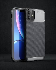 iPhone 11 Kılıf Auto Focus Karbon Kapak - Siyah