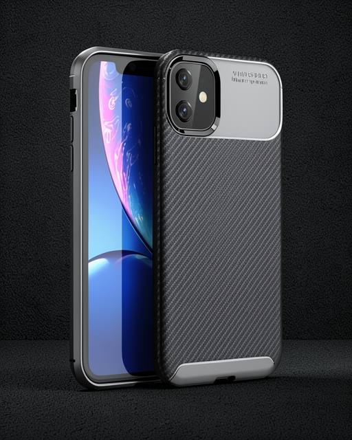 iPhone 11 Kılıf Auto Focus Karbon Kapak - Siyah
