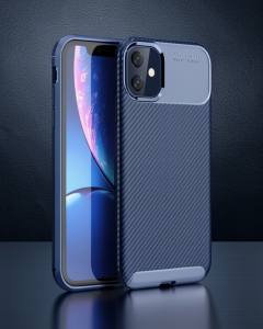 iPhone 11 Kılıf Auto Focus Karbon Kapak - Lacivert