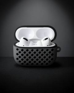 Apple Airpods Pro 2 (2.nesil) Spor Delikli Kılıf - Gri-siyah