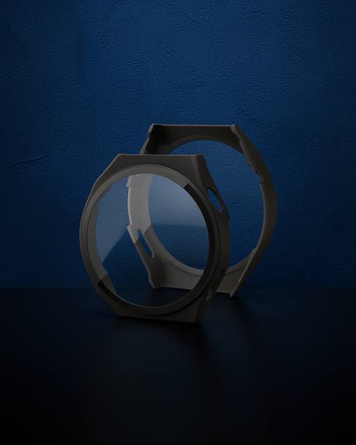 Huawei Watch GT2 46mm Dota Camlı Kasa Ekran Koruyucu - Siyah