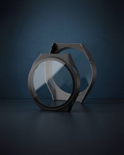 Huawei Watch GT3 Pro 46mm Dota Camlı Kasa Ekran Koruyucu - Siyah