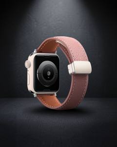 Apple Watch 38mm Kr414 Daks Deri Kordon (saat Değildir) - Pembe