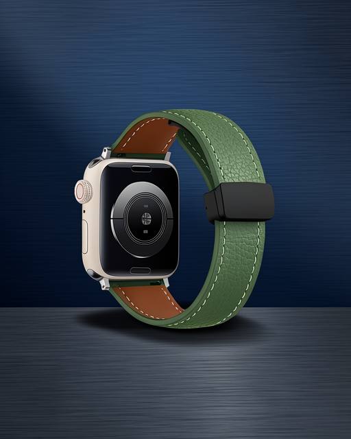Apple Watch 42mm Kr414 Daks Deri Kordon (saat Değildir) - Koyu Yeşil