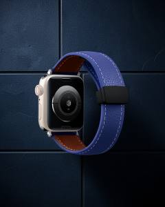 Apple Watch 42mm Kr414 Daks Deri Kordon (saat Değildir) - Lacivert