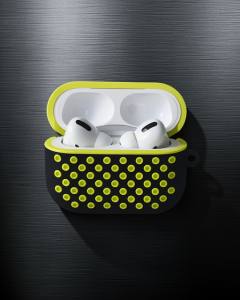 Apple Airpods Pro 2 (2.nesil) Spor Delikli Kılıf - Siyah-sarı