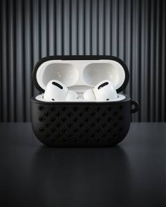 Apple Airpods Pro 2 (2.nesil) Spor Delikli Kılıf - Siyah-siyah