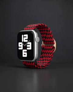 Apple Watch 38mm Kordon - Zigzag Kırmızı - Siyah