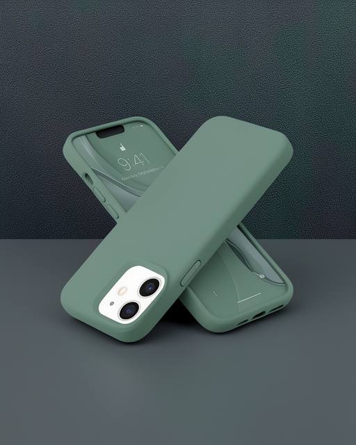Apple İphone 12 Kılıf Nano İçi Kadife Silikon - Koyu Yeşil