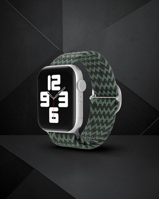 Apple Watch 38mm Kordon - Zigzag Yeşil - Siyah
