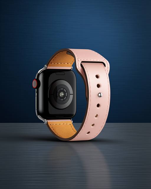 Apple Watch 42mm Kr415 Luaz Deri Kordon (saat Değildir) - Pembe