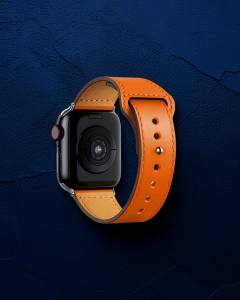 Apple Watch 42mm Kr415 Luaz Deri Kordon (saat Değildir) - Turuncu