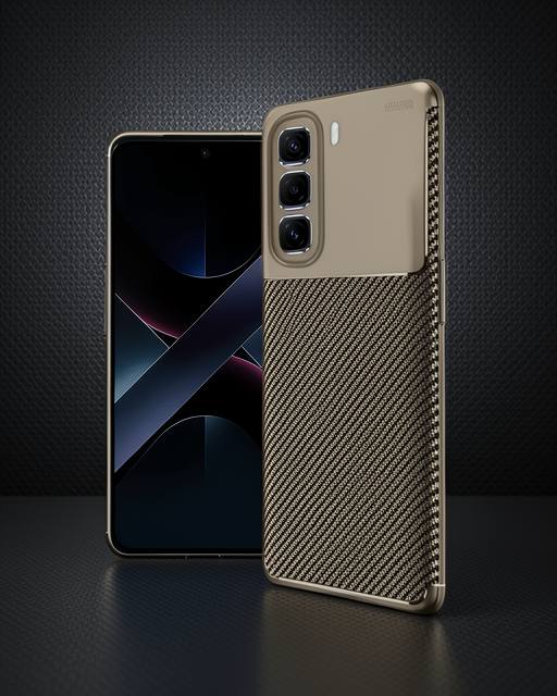 İnfinix Hot 50 Pro Plus 4G - Auto Focus Karbon Kılıf - Kahverengi
