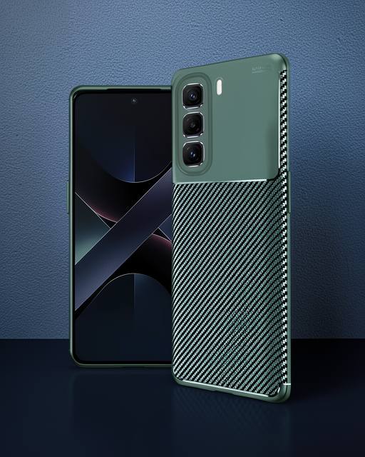 İnfinix Hot 50 Pro Plus 4G - Kılıf - Auto Focus Karbon - Koyu Yeşil