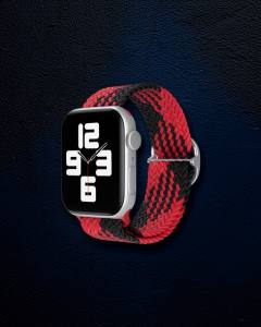 Samsung Watch 22mm Kordon - Kırmızı-Siyah