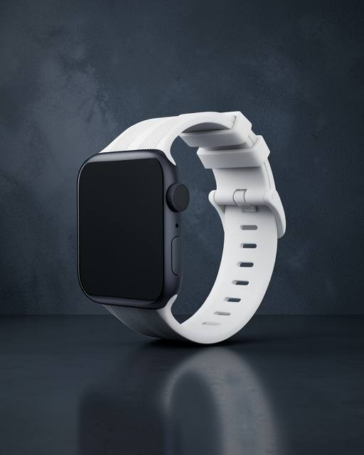 Apple Watch 38mm Kr408 Çizgili Silikon Kordon - Beyaz