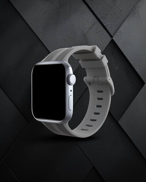 Apple Watch 38mm Kr408 Çizgili Silikon Kordon - Koyu Gri