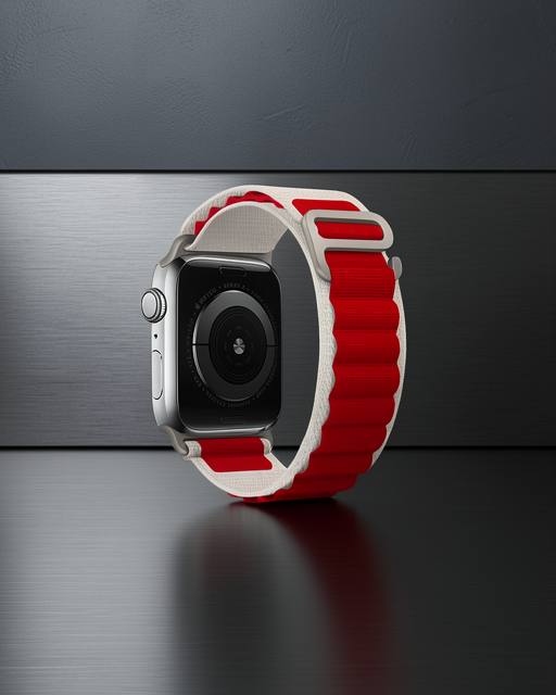 Apple Watch 38mm Mountain Kordon - Beyaz-Kırmızı
